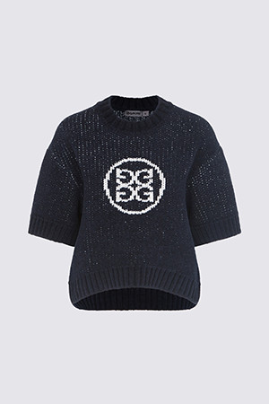 HALFSLEEVES SWEATER (WOMEN)					 					 					_NAVY-a