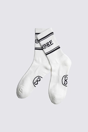 SLOGAN CREW SOCK(MEN)_WHITE-a
