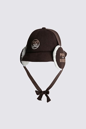 KNIT EARFLAP HAT(WOMEN)_BROWN-a