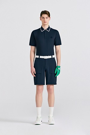 JERSEY SEERSUCKER POLO (MEN)					 					 					_NAVY-a