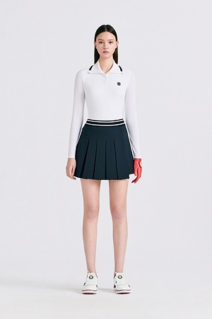 COOL SLEEVE POLO(WOMEN)					 					 					_WHITE-a