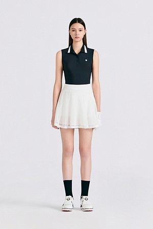 SLEEVELESS POLO(WOMEN)					 					 					_BLACK-a