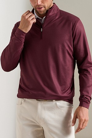 PERTH HERRINGBONE PERFORMANCE QUARTER-ZIP