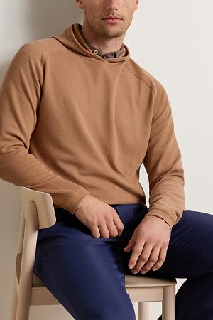PINE WAFFLE PERFORMANCE HOODIE_BROWN-a