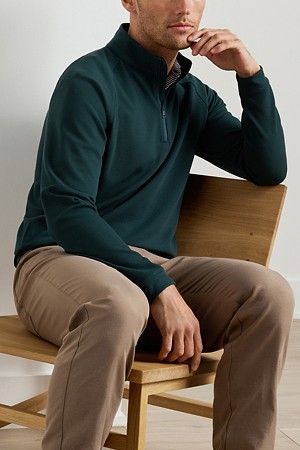 CRADLE PIQUE PERFORMANCE QUARTER-ZIP_GREEN-a