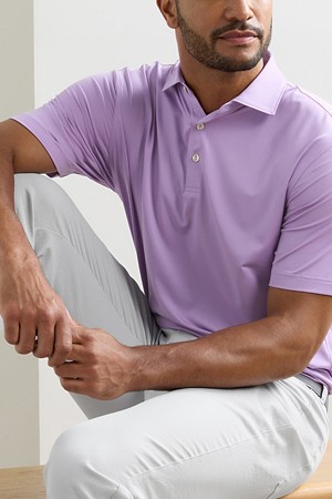 SOLID PERFORMANCE JERSEY POLO - SEAN SELF COLLAR
