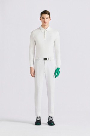 MÉLANGE LONG SLEEVE POLO (MEN) 					 					 					_WHITE-a