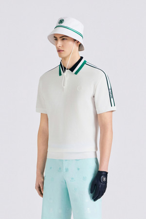 TAPE DETAILED POLO(MEN)_WHITE-a