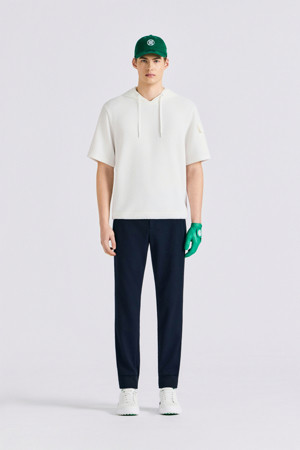 JACQUARD HALF SLEEVE HOODIE(MEN)_WHITE-a