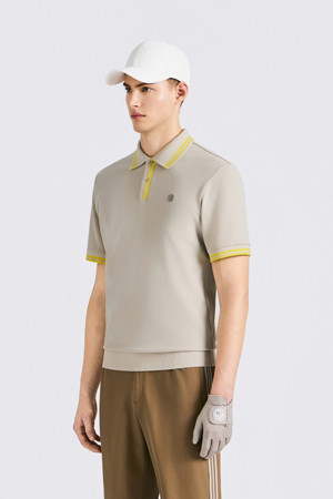 OPEN POLO T-SHIRT (MEN)_BEIGE-a