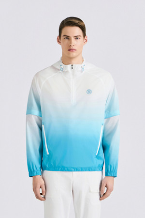 DETACHABLE SLEEVE HOODED ANORAK (MEN)					 					 					_BLUE-a