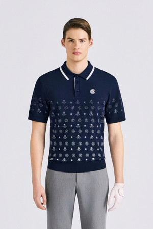 SHORT SLEEVE POLO SWEATER(MEN)_BLUE-a