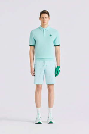 TEXTURED PIQUE POLO KNIT (MEN)					 					 					_GREEN-a