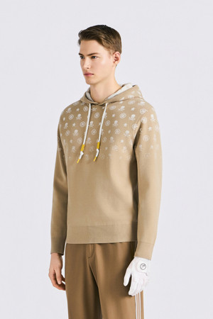 HOODED PULLOVER KNIT(MEN)				 					 					_BEIGE-a