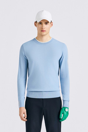 CASHMERE BLENDED CREWNECK SWEATER(MEN)_BLUE-a