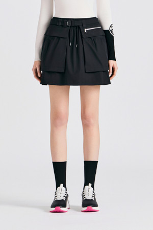 LAYERED WRAP SKIRT(WOMEN)_BLACK-a