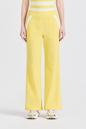BUTTON WIDE BOOTCUT PANT(WOMEN)_YELLOW-a