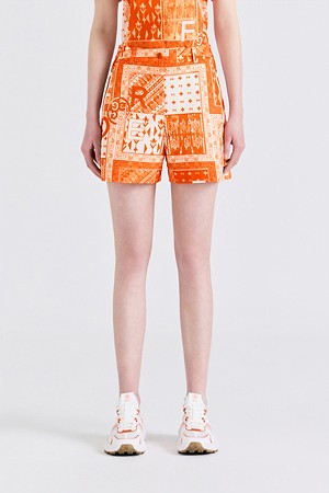 SEERSUCKER PRINTED SHORT(WOMEN)					 					 					
