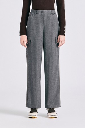 STRIPE WIDE LEG PANT(WOMEN)				 					 					