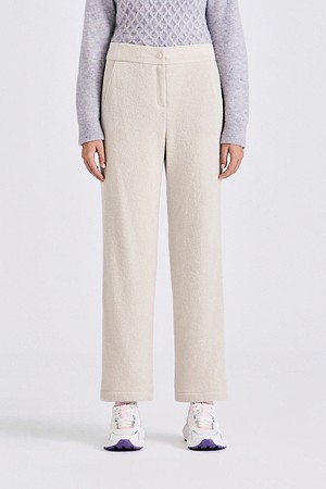 BOUCLÉ WIDE LEG PANT(WOMEN)					 					 					_IVORY-a