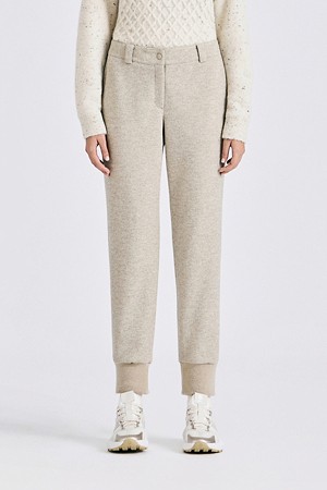 WOOL JOGGER PANT(WOMEN)					 					 					_BEIGE-a