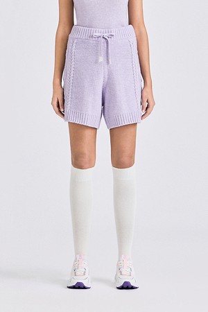 CABLE KNIT SHORT(WOMEN)					 					 					_PURPLE-a