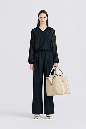 MESH LAYERED T-SHIRT(WOMEN)_BLACK-a