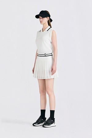 MESH SLEEVELESS POLO(WOMEN)_WHITE-a