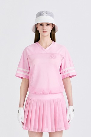 OVERFIT MESH T-SHIRT(WOMEN)_PINK-a