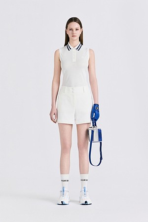 MESH SLEEVELESS SLIM POLO(WOMEN)_WHITE-a