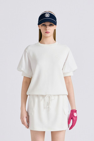 JACQUARD CREWNECK T-SHIRT (WOMEN)					 					 					_IVORY-a