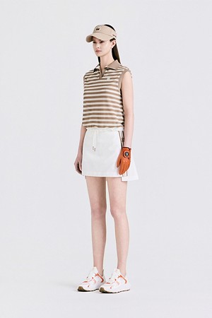 MESH STRIPED SLEEVELESS(WOMEN)					 					 					_BEIGE-a