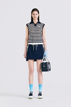 MESH STRIPED SLEEVELESS(WOMEN)					 					 					_NAVY-a