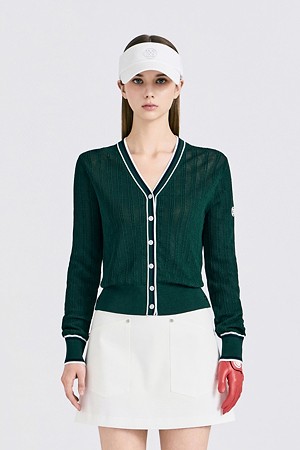 MESH CARDIGAN(WOMEN)_GREEN-a