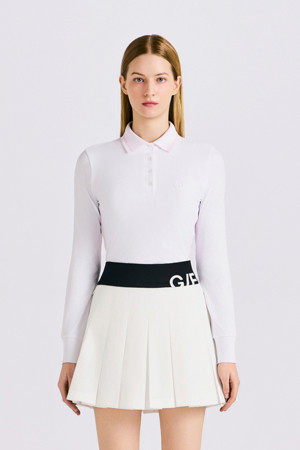 LONG SLEEVE POLO (WOMEN)_WHITE-a