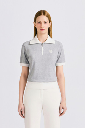 COLLECTION PIQUÉ POLO (WOMEN)					 					 					_GREY-a