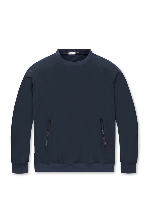 Golden Bear - 긴팔티셔츠 - Air-ribstop Woven Zip-pocket Crewneck Sweatshirt