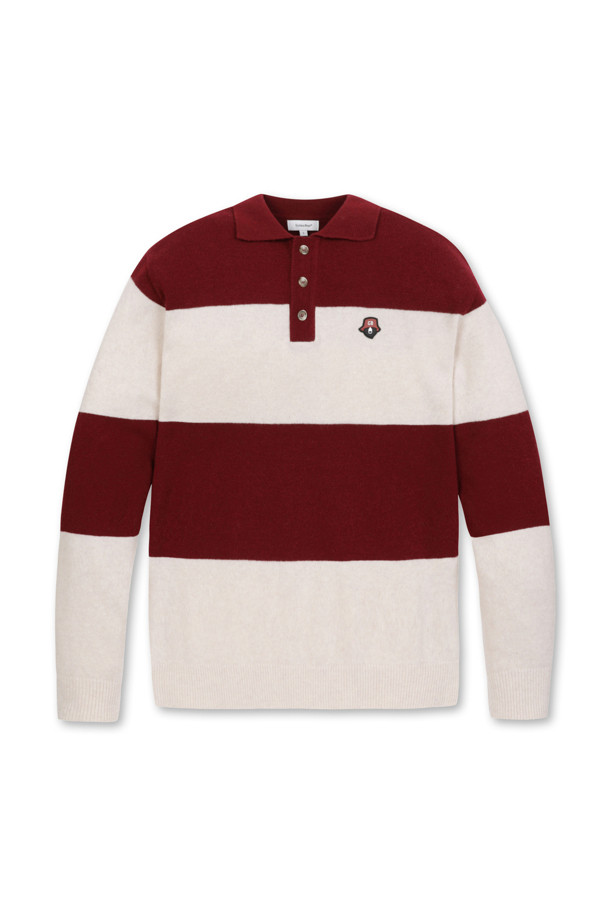 Golden Bear - 스웨터 - Border Stripe Collar Pullover