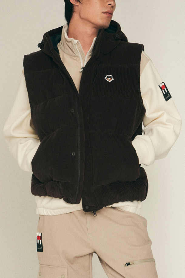 Golden Bear - 베스트 - Corduroy Hooded Down Vest