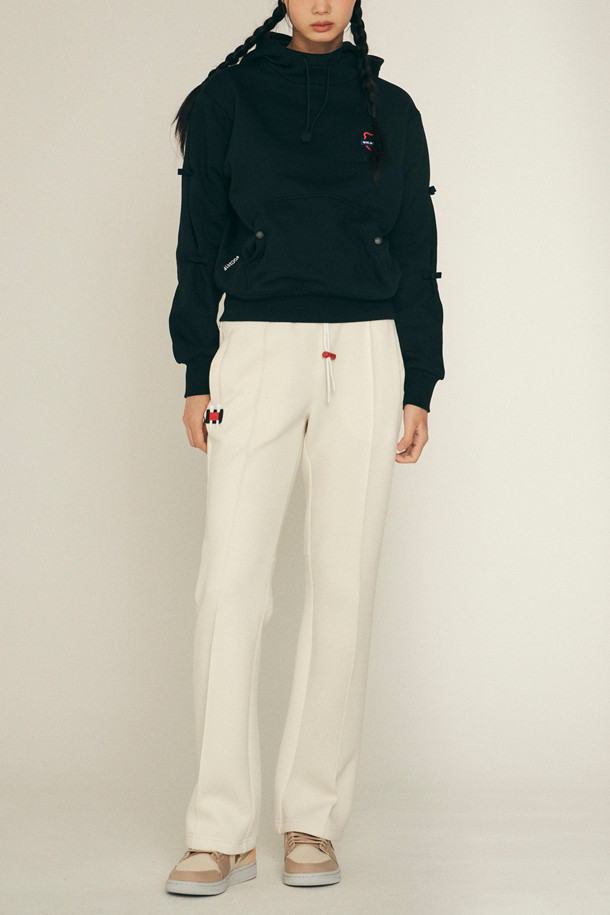 Golden Bear - 롱/미디팬츠 - Jersey Pin-tuck Straight Pants (for Women)