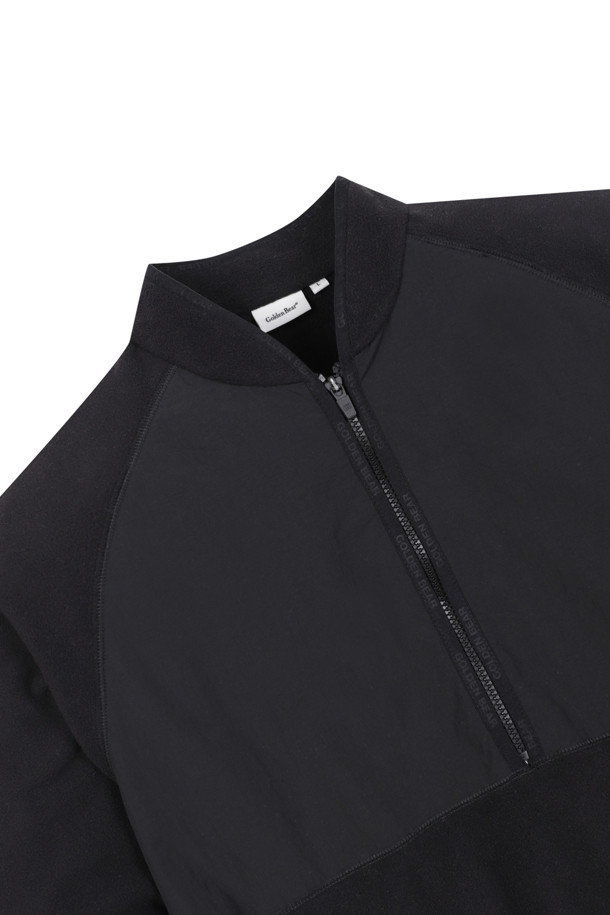 Golden Bear - 긴팔티셔츠 - Stand Collar Hybrid Fleece Half Zip-up