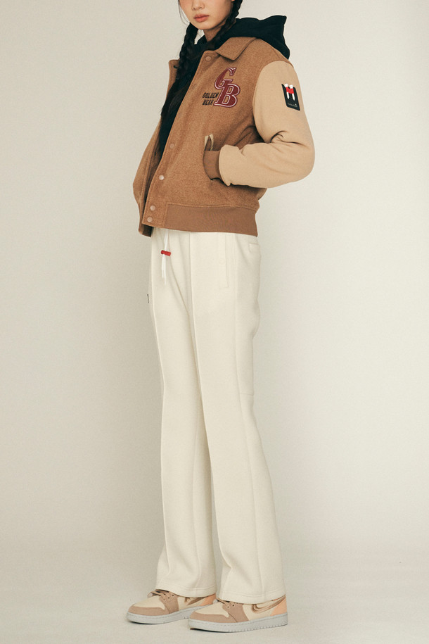 Golden Bear - 롱/미디팬츠 - Jersey Pin-tuck Straight Pants (for Women)