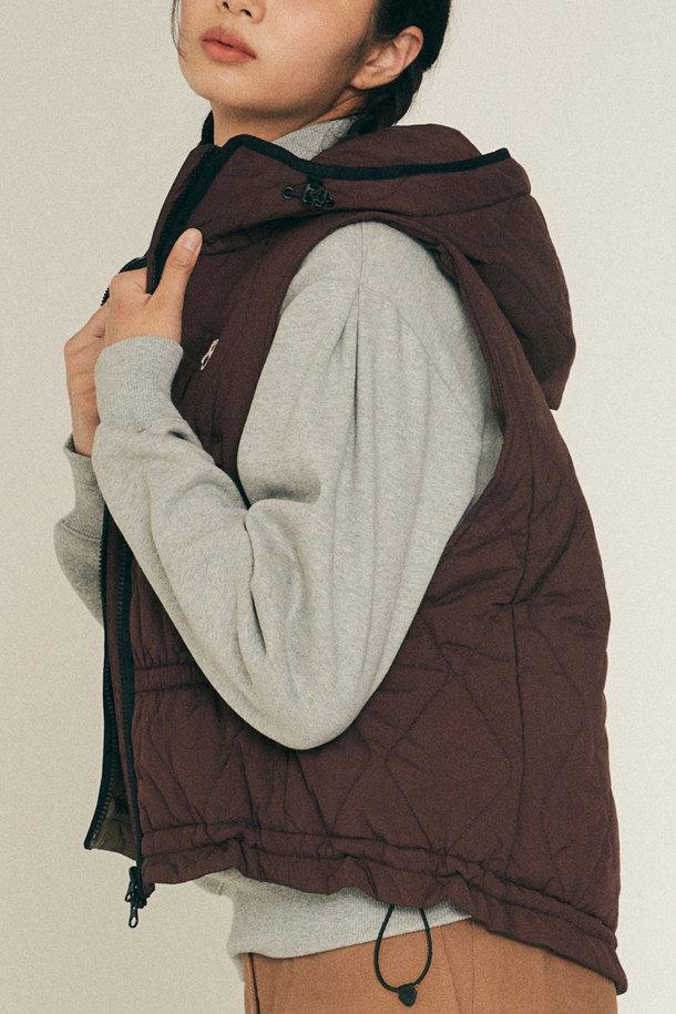 Golden Bear - 베스트 - Quilted Hood Zip-up Vest (for Women)