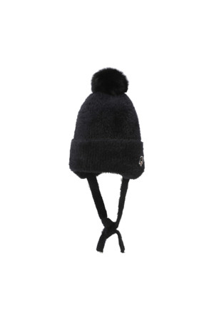 Chenille Pompom Earflap Beanie (for Women)