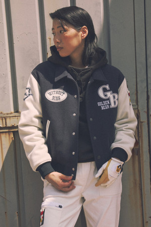 [Unisex] Wool-like Padded Varsity Jacket