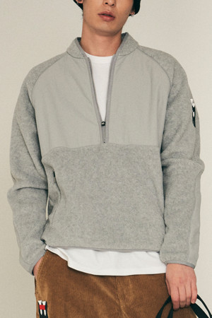 Stand Collar Hybrid Fleece Half Zip-up