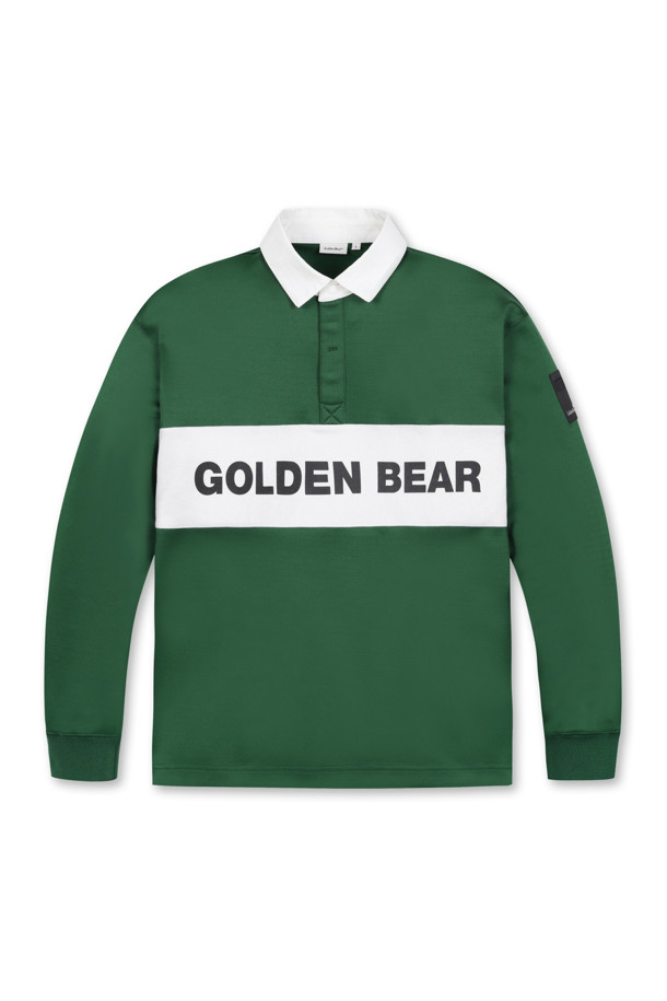 Golden Bear - 긴팔티셔츠 - (MEN) Chest Boarder line Woven Collar Sweatshirt(Green)