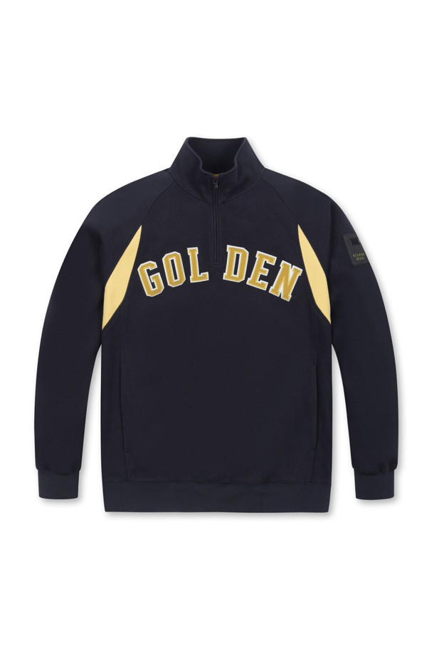 Golden Bear - 긴팔티셔츠 - (MEN) Color Blocked Half Zip Sweatshirt(Navy)