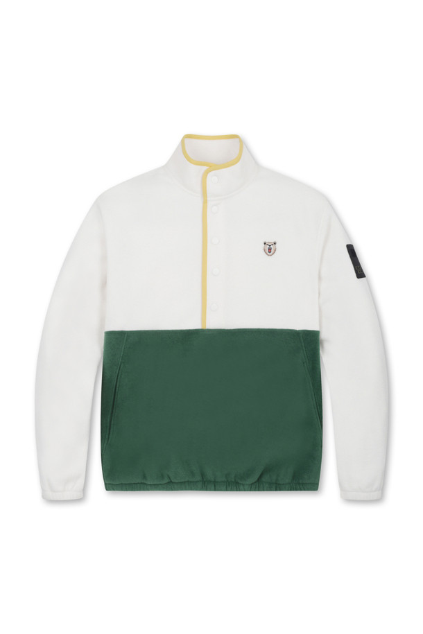 Golden Bear - 긴팔티셔츠 - (MEN) Stand Collar Half BD Fleece(Ivory)