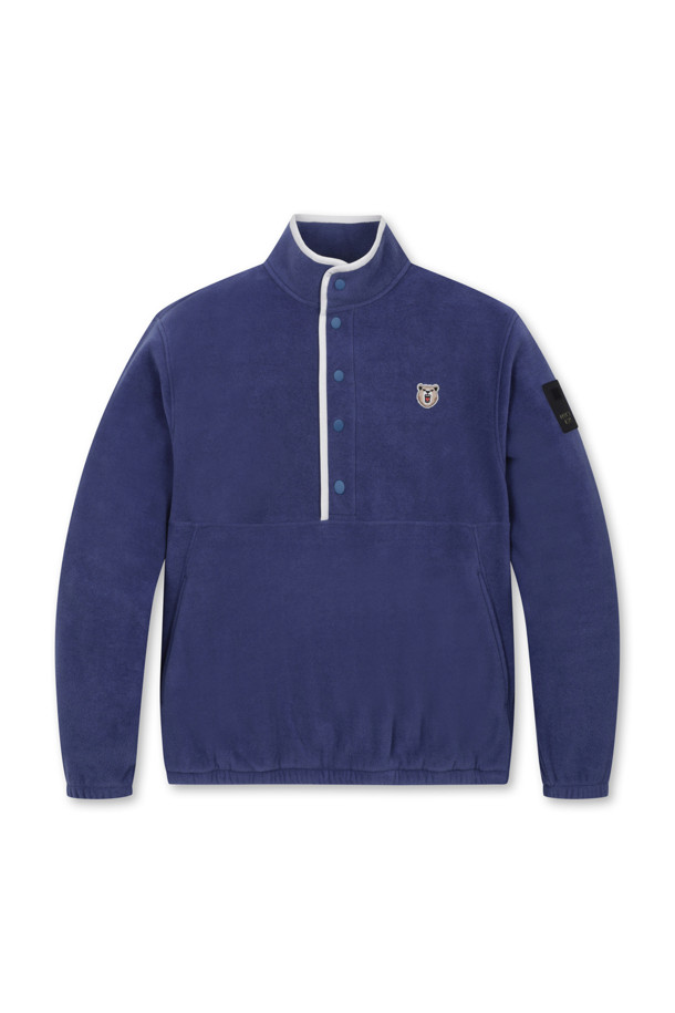 Golden Bear - 긴팔티셔츠 - (MEN) Stand Collar Half BD Fleece(Navy)